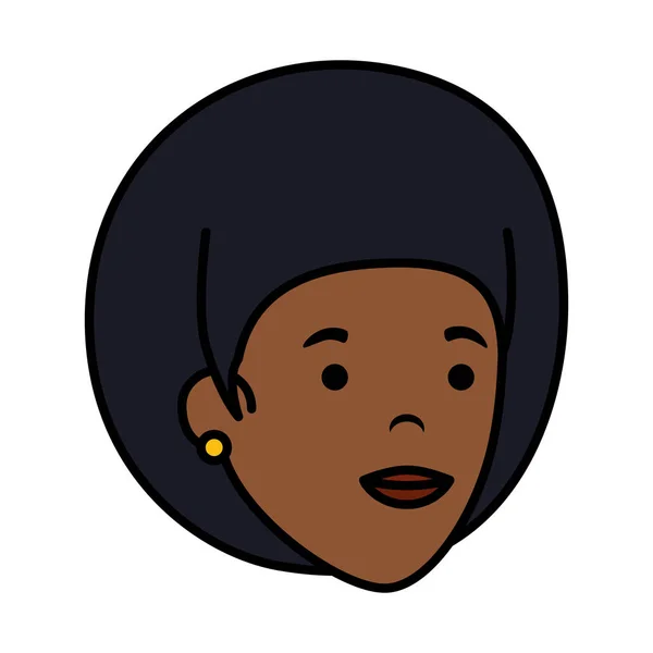Ung svart kvinna huvud karaktär — Stock vektor