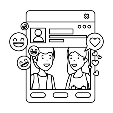 Web sayfası şablonu karakterlerle Çift