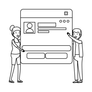 Web sayfası şablonu karakterlerle Çift