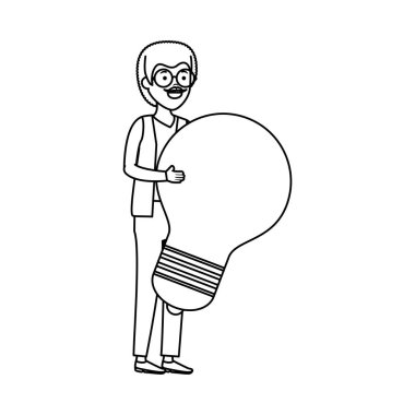 ampul ile yaşlı adam