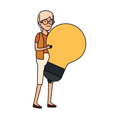 ampul ile yaşlı kadın