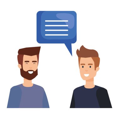 Genç Çift Erkekler karakterler konuşuyor