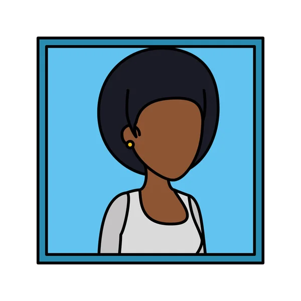 Bild einer jungen schwarzen Frau — Stockvektor
