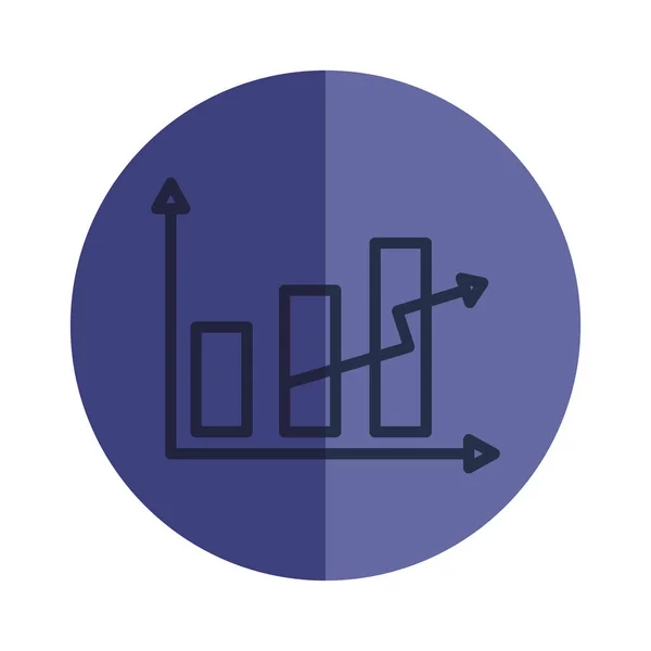 Barres statistiques et flèche — Image vectorielle