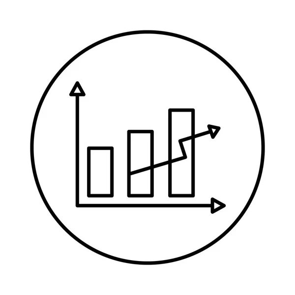 Barres statistiques et flèche — Image vectorielle