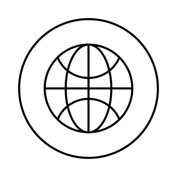 Sphère planète navigateur icône — Image vectorielle