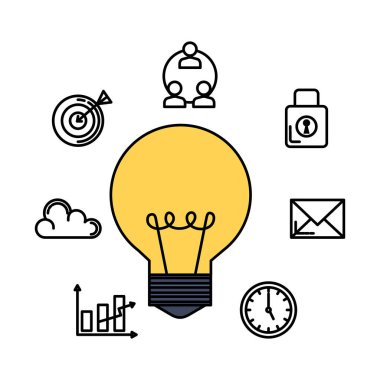 ampul ile iş Icons set