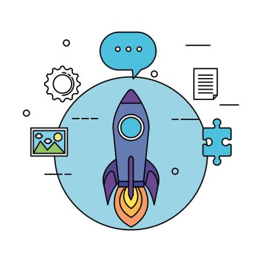 Roket Fırlatıcı ve iş simgeleri