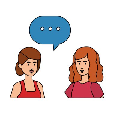 konuşma balonu karakterlerle çift kızlar