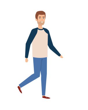 karakter yürüyen genç adam