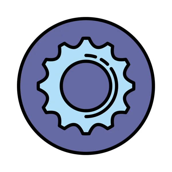 Gear machinery isolated icon — Stock Vector