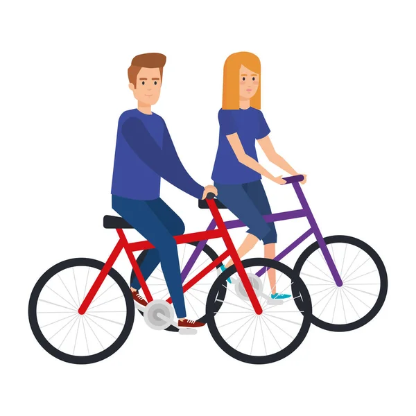 Para kochanków w rowerze — Wektor stockowy