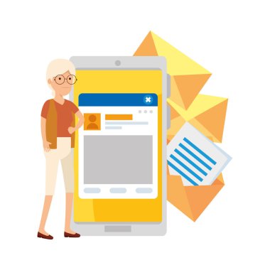 Cep telefonu olan genç bir kadın.