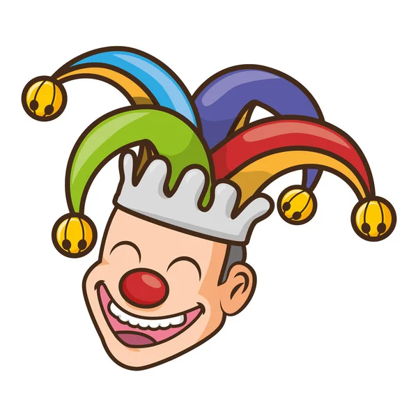 Jester face with hat — Stock Vector