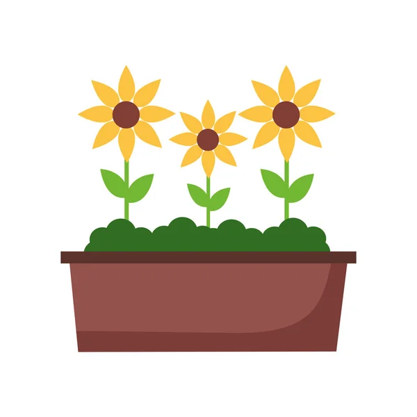 鉢植えの花自然 — ストックベクタ