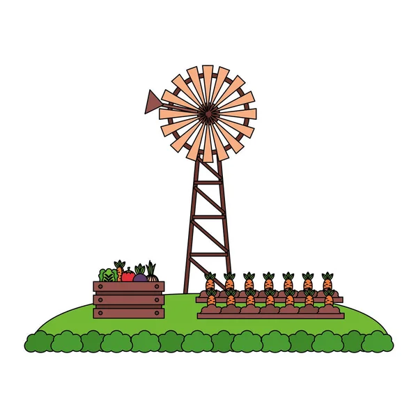 Windmill farm fresh — Stock Vector