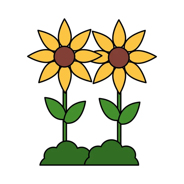 Décoration fleurs jaunes — Image vectorielle