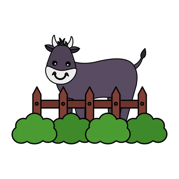 Ferme de clôture de taureau — Image vectorielle