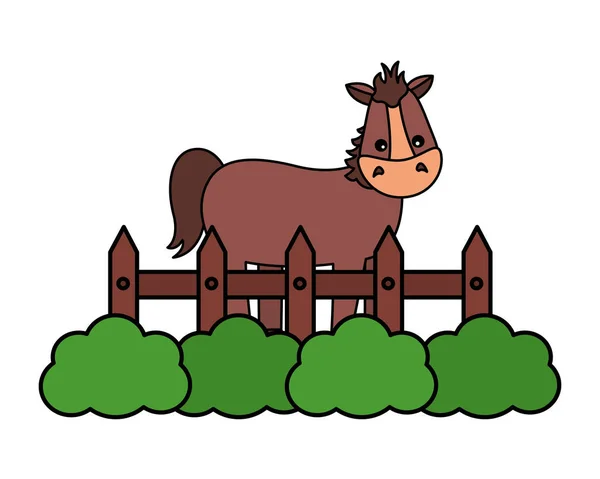 Granja de valla de caballo — Vector de stock