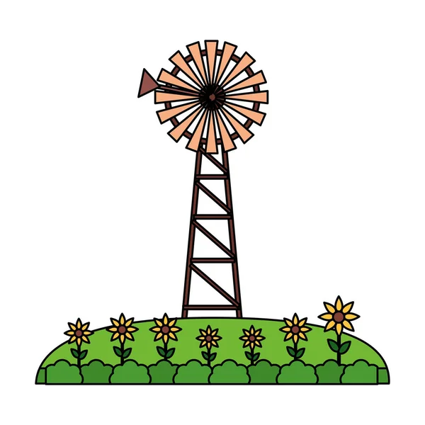 Windmill farm fresh — Stock Vector