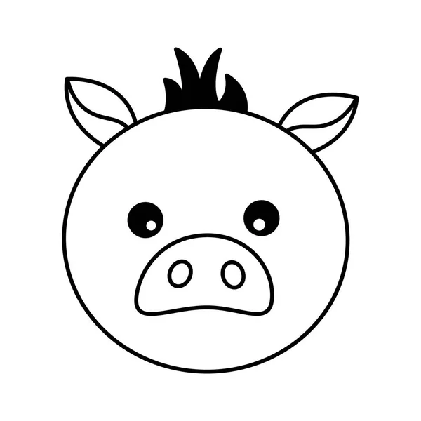 Pig face animal — Stock Vector