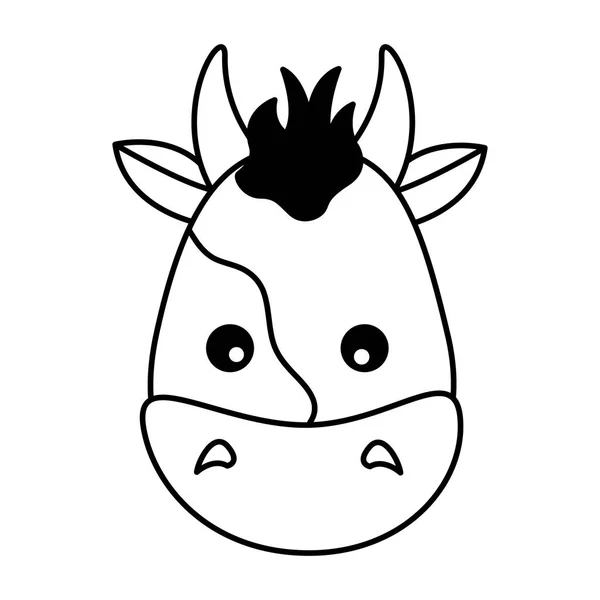 Vache visage animal — Image vectorielle