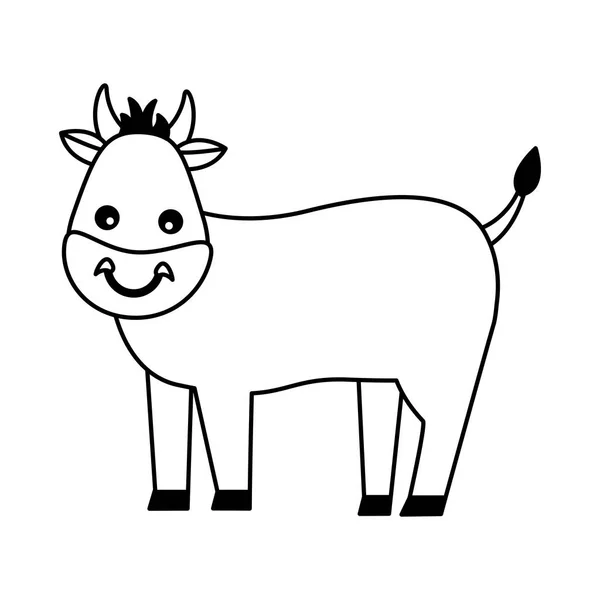 Animal de granja toro — Vector de stock