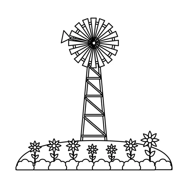 Windmill farm fresh — Stock Vector