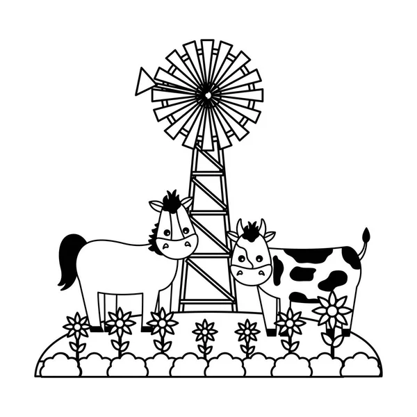 Szélmalom farm friss — Stock Vector