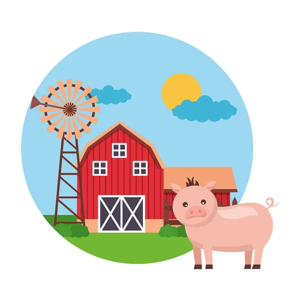Animal barn farm fresh — Stock Vector
