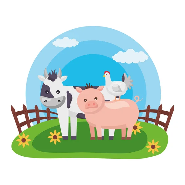 Granja de animales fresca — Vector de stock