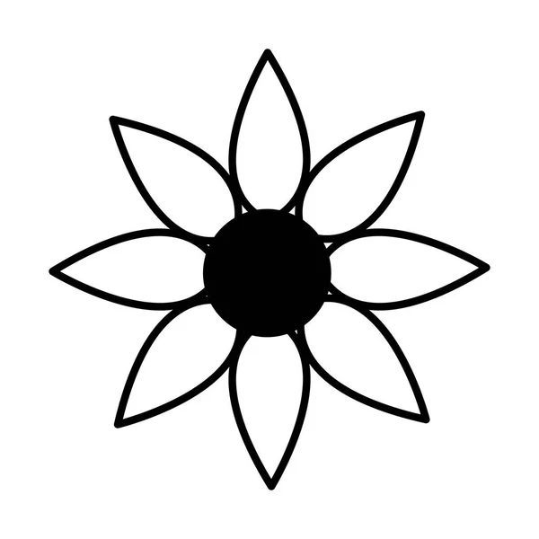 Kontur blomma dekoration — Stock vektor