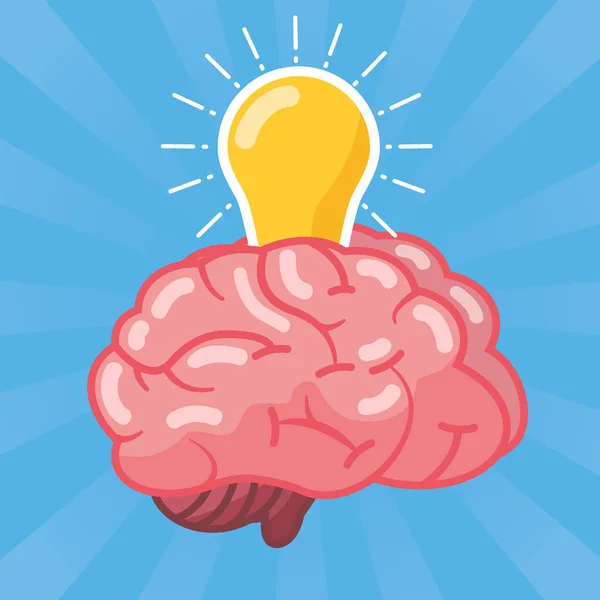 뇌 아이디어 창의력 — 스톡 벡터