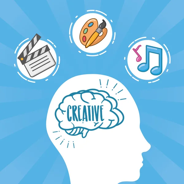 Креативность идей мозга — стоковый вектор