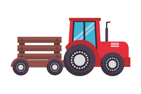 Tractor with trailer farm — Stock Vector