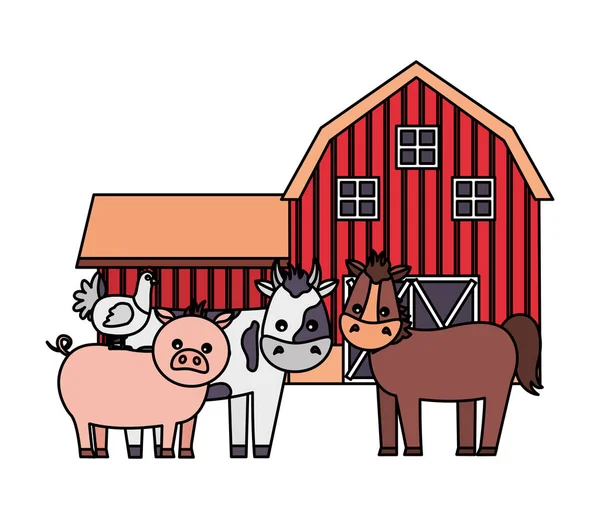 Barn animals farm — Stock Vector