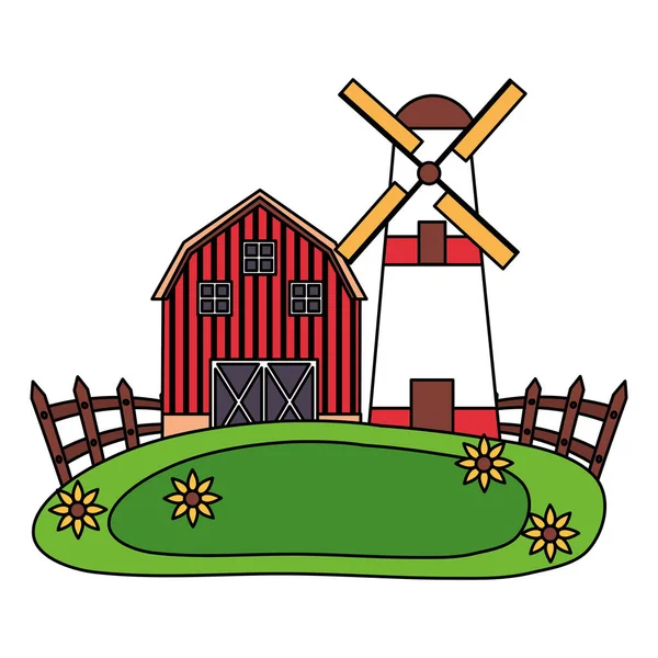 Celeiro moinho fazenda casa —  Vetores de Stock