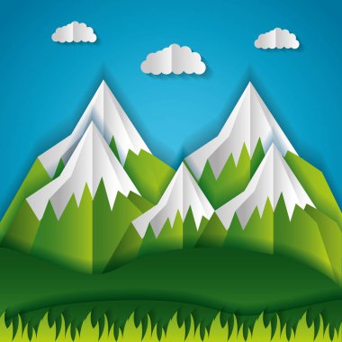 kağıt origami manzara