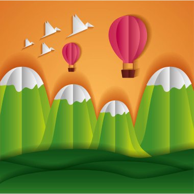 kağıt origami manzara