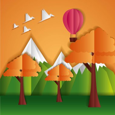 kağıt origami manzara