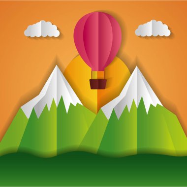 kağıt origami manzara