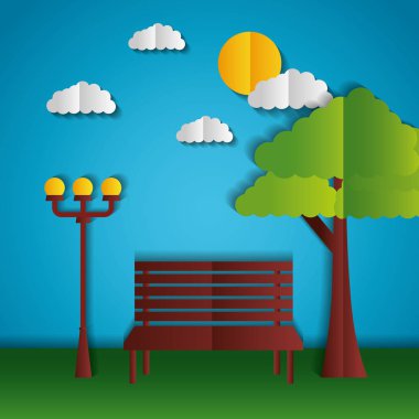 kağıt origami manzara