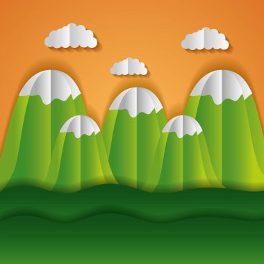 kağıt origami manzara