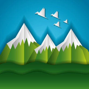 kağıt origami manzara