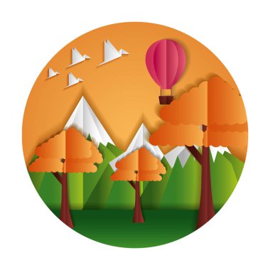 kağıt origami manzara