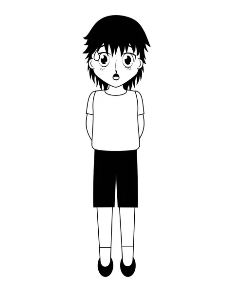 Charakter chłopiec w manga Anime — Wektor stockowy