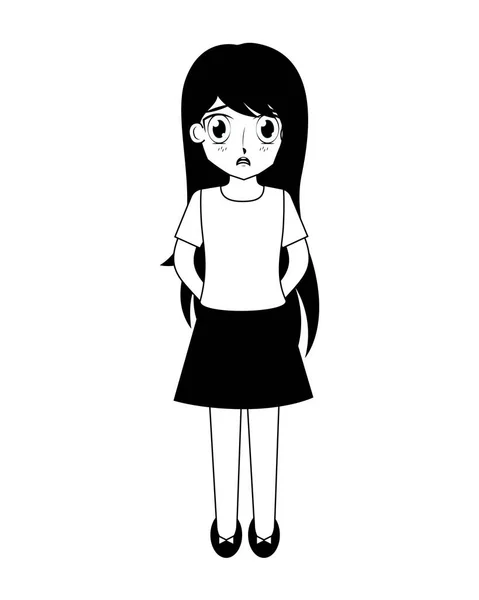 Lindo anime chica manga — Vector de stock
