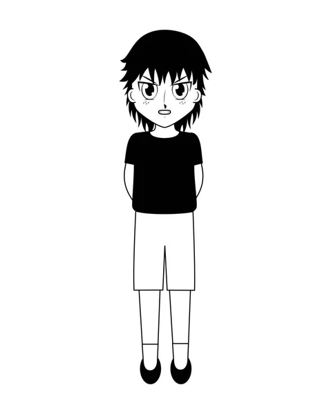 Anime menino mangá personagem —  Vetores de Stock