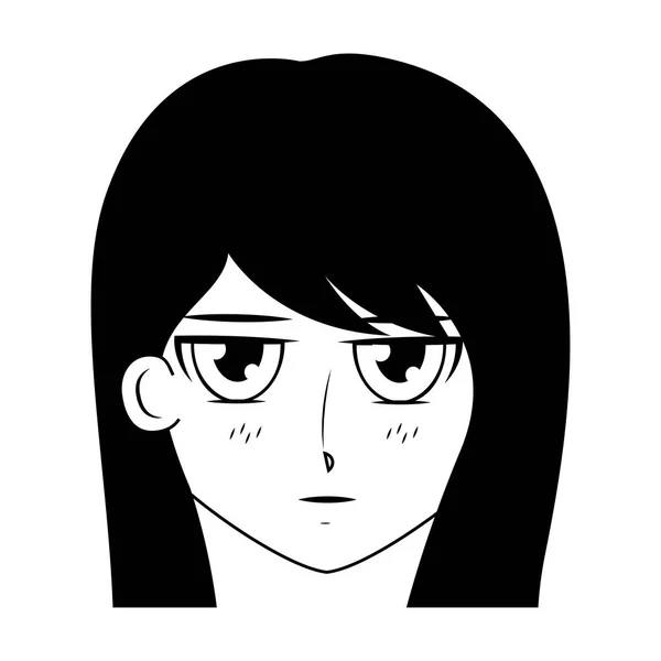 Girl anime manga — 스톡 벡터