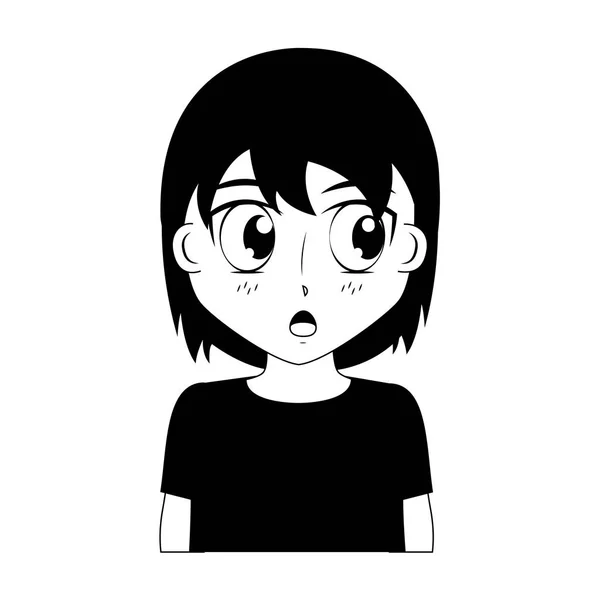 Manga de anime chico — Vector de stock